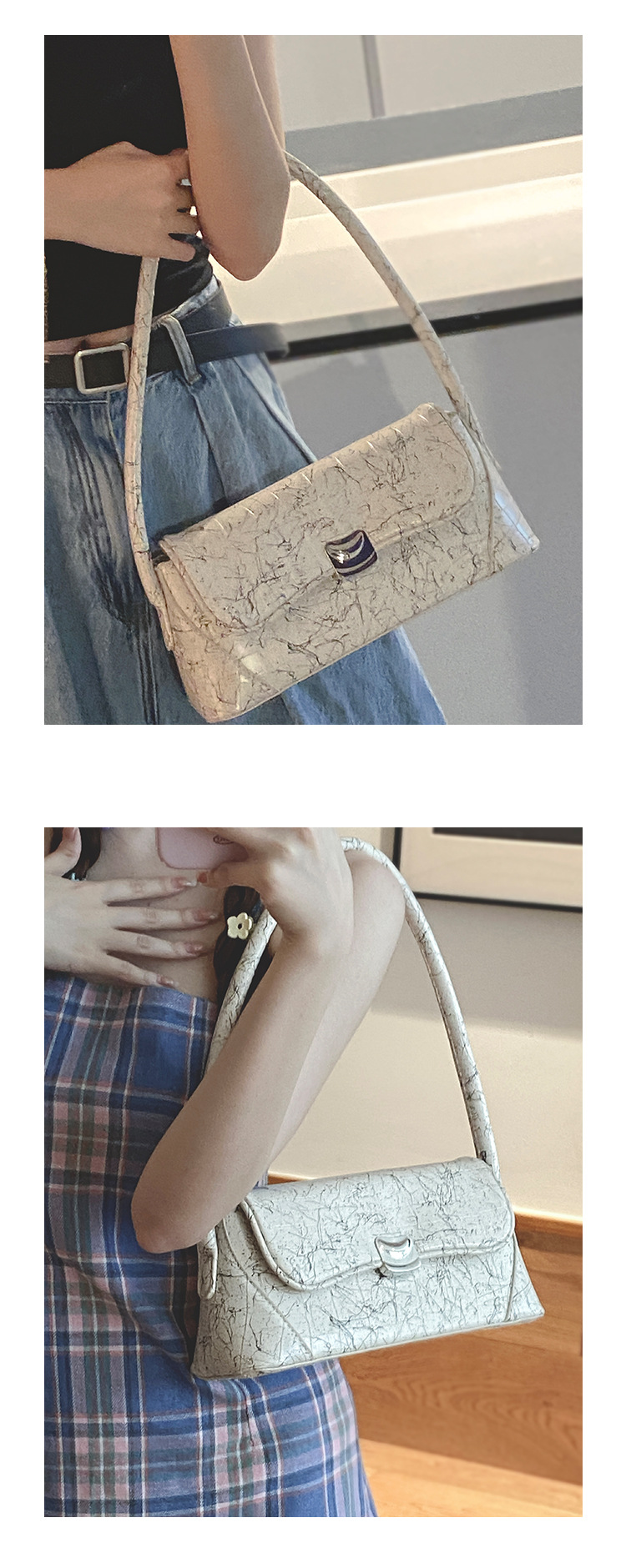 French Niche Design Underarm Bag Women's New 2023 Fashion Graffiti Shoulder bag high-level sense of all-match handbag_voghion.com