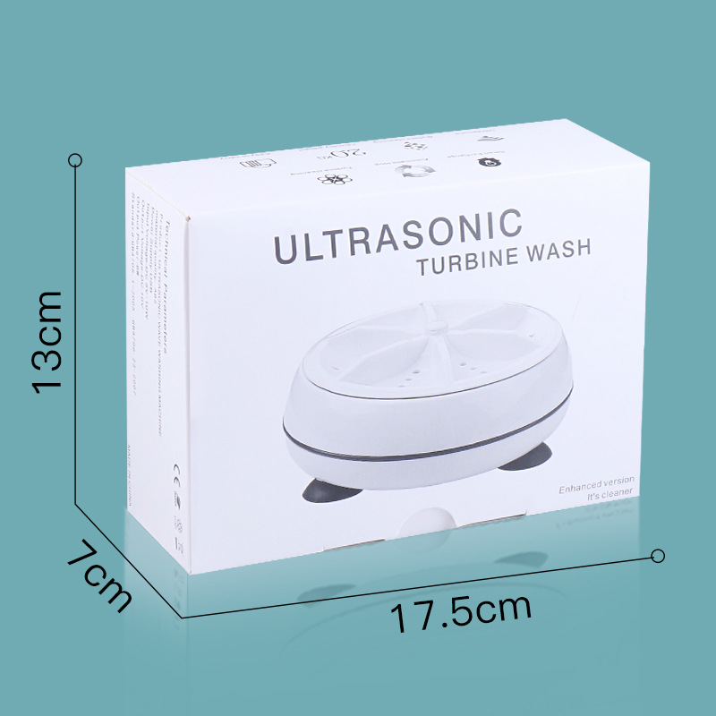 Single Turbo Mini Ultrasonic Cleaning Machine Home Bucket Dormitory Socks Underwear Underwear Cleaning (English Version)