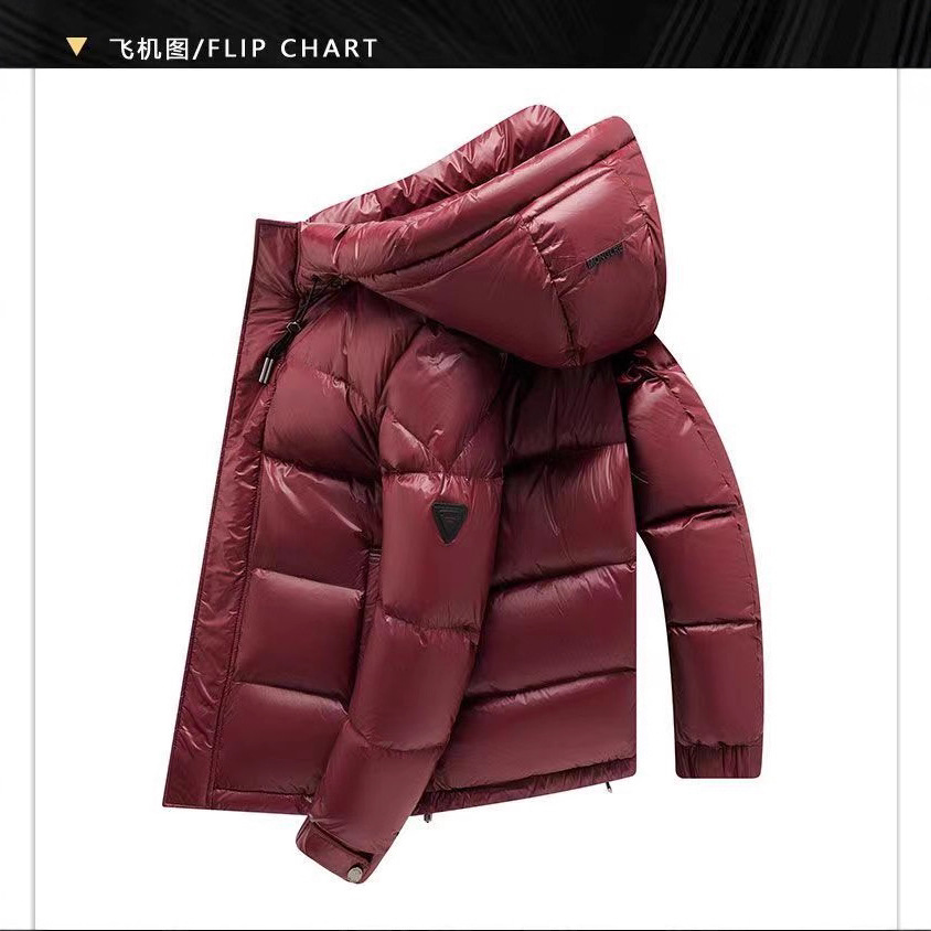 Black Gold Series down Jacket Men's Hooded Thickened Warm Cold-Proof Clothing 2023 Winter New 90 White Duck down Bread