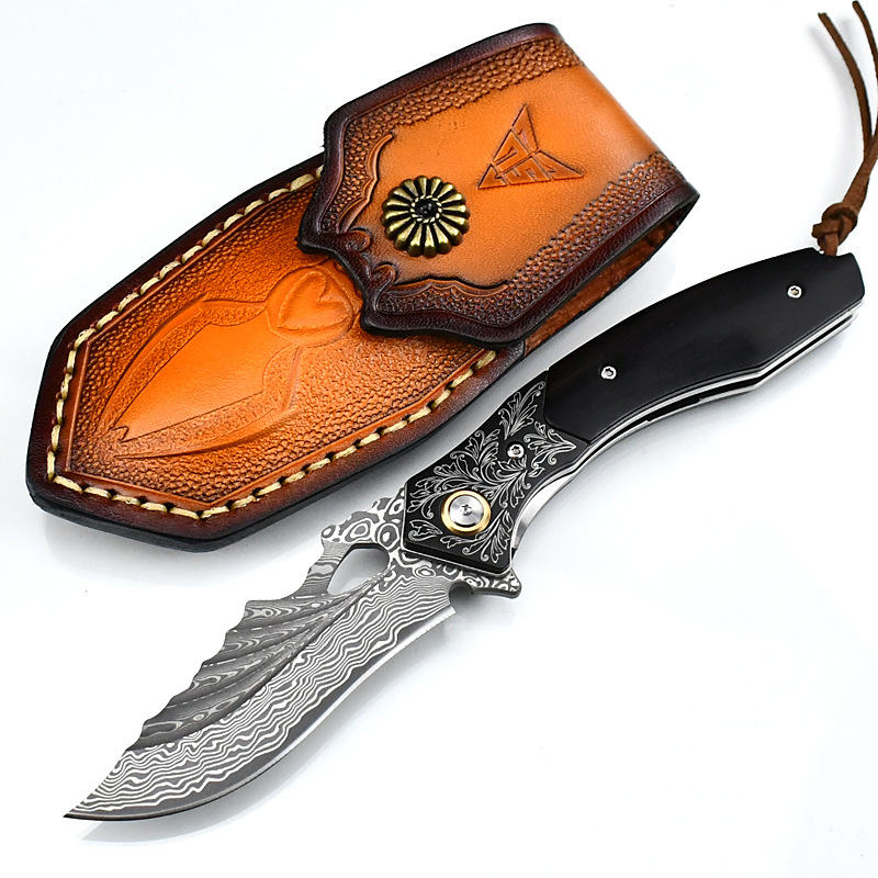 高硬度户外折叠刀野外战术小刀锋利轴承快开高端折刀防身便携刀具