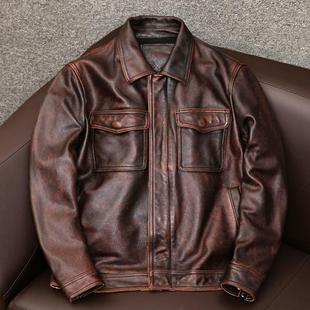 Nice Leather Men's Lapel Short Young and Middle-aged Leather Jacket Cotton plus size Leather Jacket Autumn and Winter Fashion