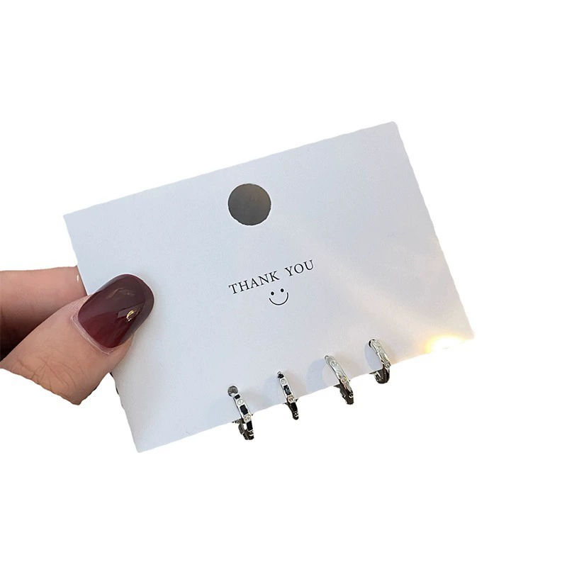 Black earrings, universal brand set, simple and elegant design