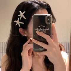 女性用の絶妙なヒトデヘアピン、ユニークなサイドバング、ワンラインクリップ、海辺のアクセサリー、高級感のある雰囲気の星