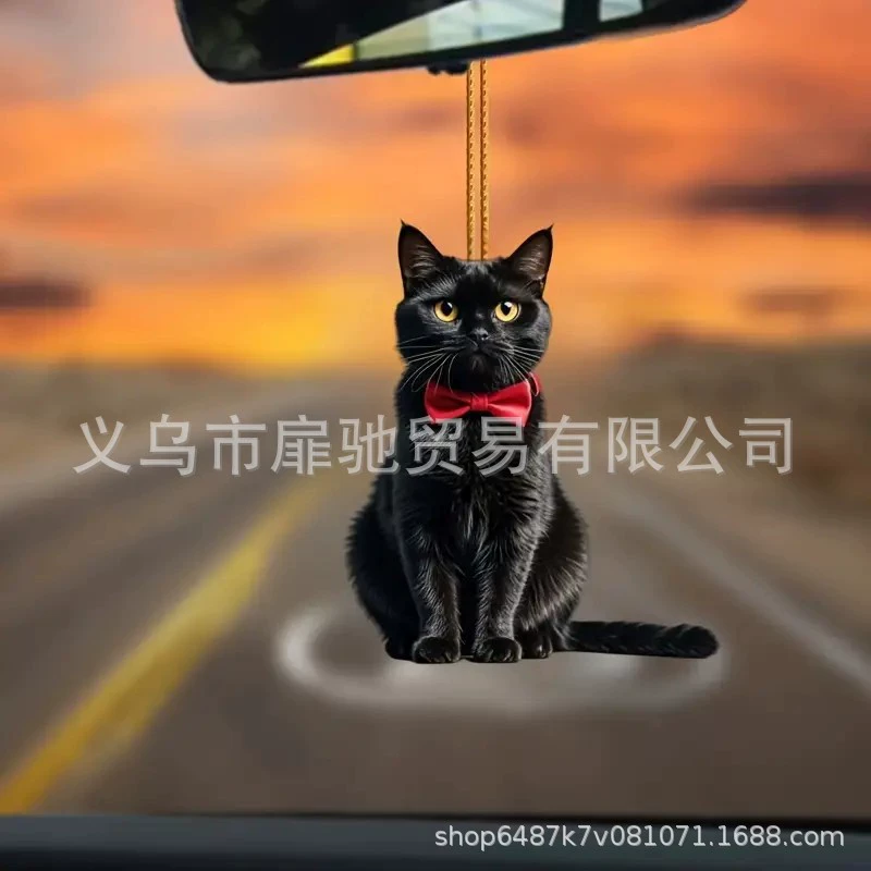 Акрил новый джентльмен котенок 2d подвеска трансграничная плоская автомобильная зеркало заднего вида декоративная подвеска брелок подвеска
