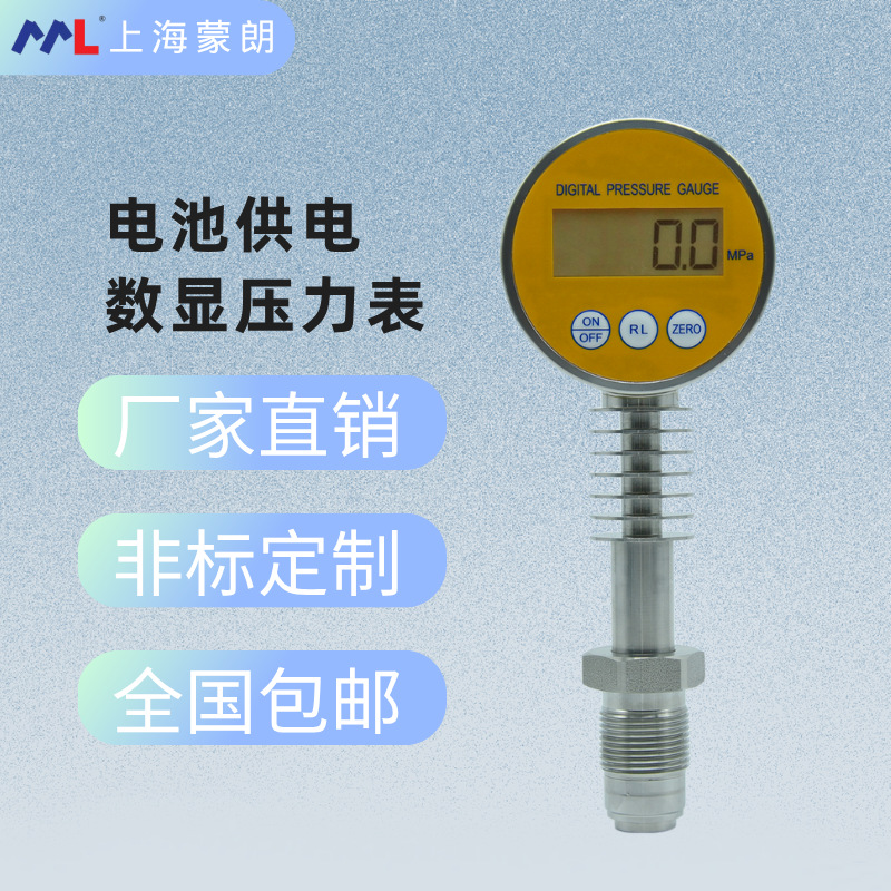 均质机专业电池供电数显压力表0-200MPa平膜卫生型智能压力表G3/4