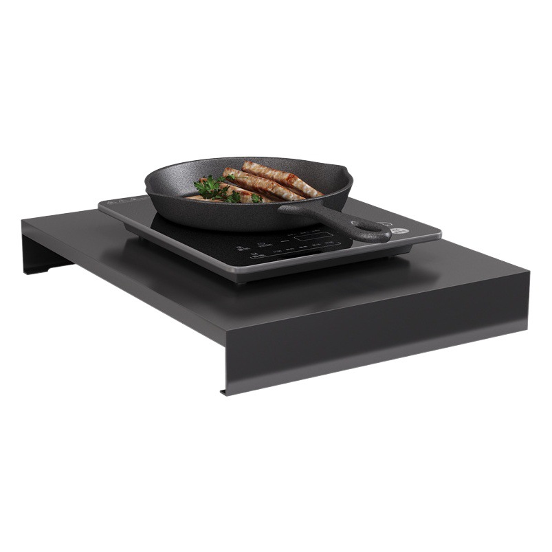 黒い台所の物置棚のステンレスの電磁ストーブの棚のテーブルのスタンドのガスのかまどの台のカバーの卸売り