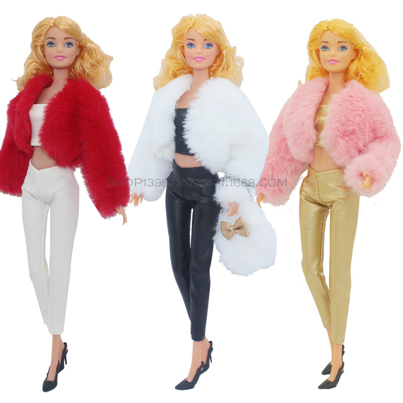 6 points 30cm Barbie doll clothes short sweater lady socialite style super model body 6 pieces winter style