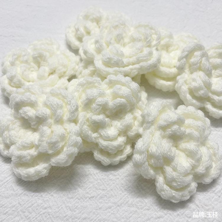 毛线花手工钩织立体三层手钩花开司米腈纶材质服装辅料配花边辅料|undefined