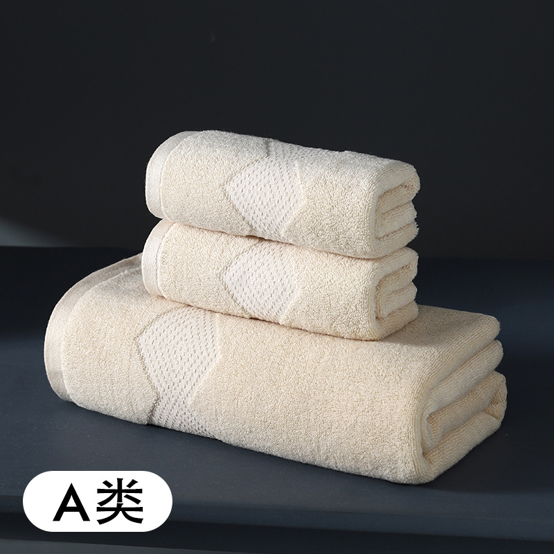 Toalla de baño, 100% algodón, clase A, grado materno-infantil, toalla de algodón puro al por mayor, adulto, gruesa, suave, absorbente, juego de dos piezas para el hogar y hotel