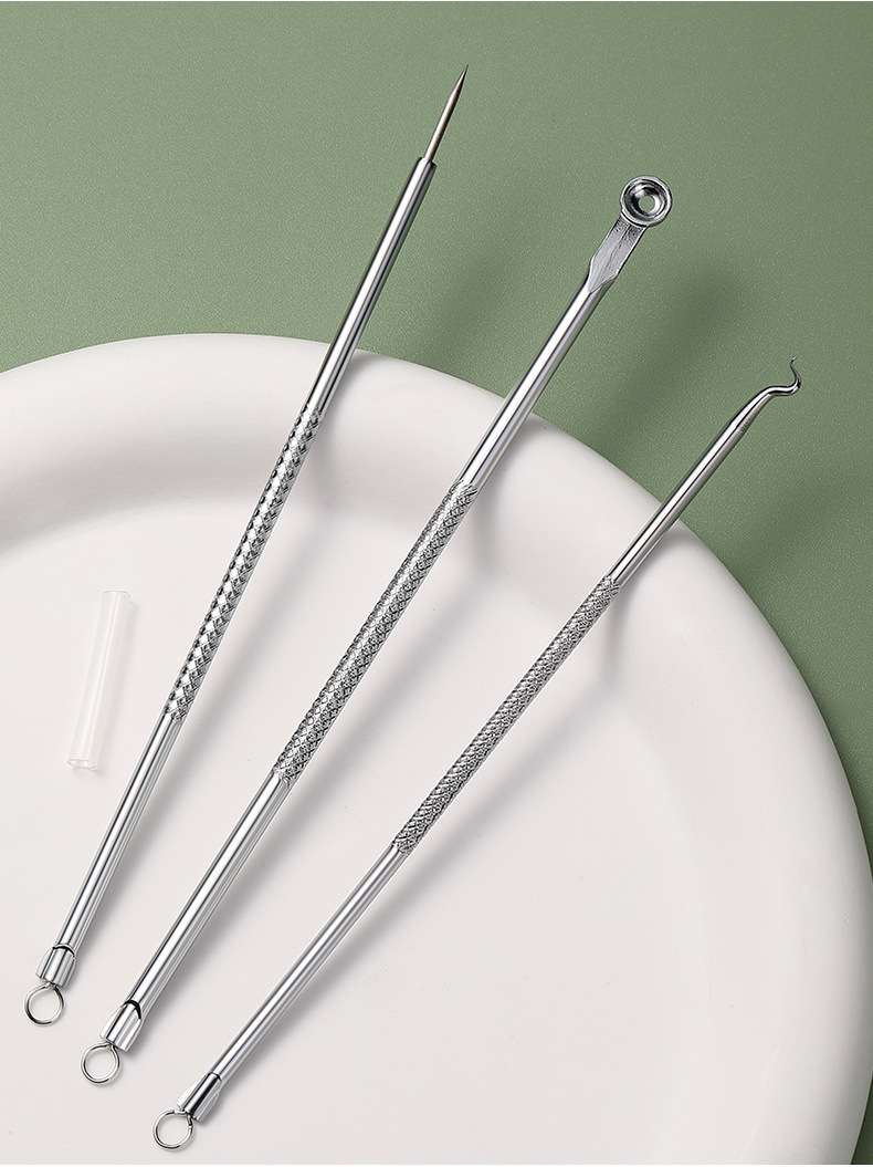 LMLTOP Acne Needle Set of Three, dual-head dual-purpose acne needle, Comedone needle, Blackhead Needle Tool SY556 undefined