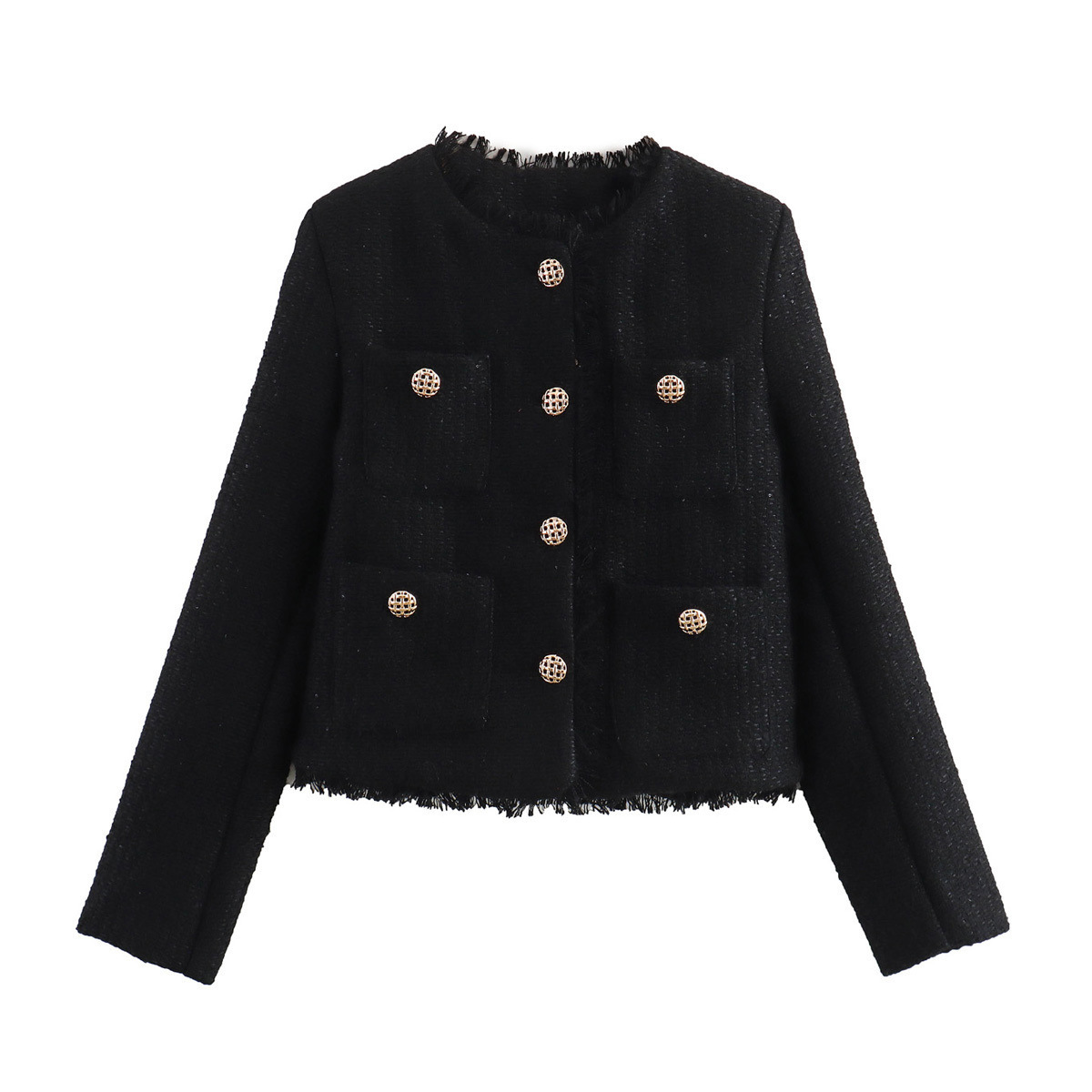 Damkläder 2024 sommar nytt temperament liten doftande topp grov snurrande kort jacka_voghion.com