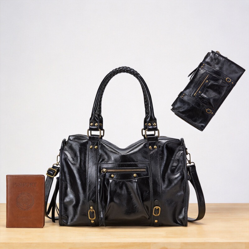 Y2K Millennium Hot Girl Ins-Style Fashion Trendy Personality Tassel Tote Bag Large Capacity Retro Rivet Crossbody Bag Y2K Millennium Hot Girl Ins-Style Fashion Trendy Personality Tassel Tote Bag Large Capacity Retro Rivet Crossbody Bag