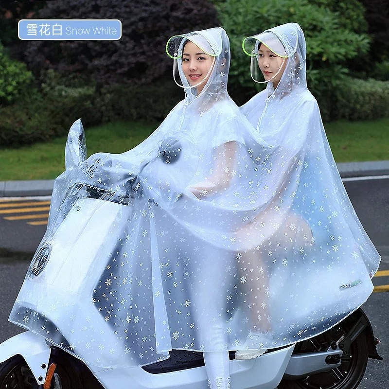 Electric car raincoat outdoor riding battery car special double motorcycle thickened double brim poncho wholesale