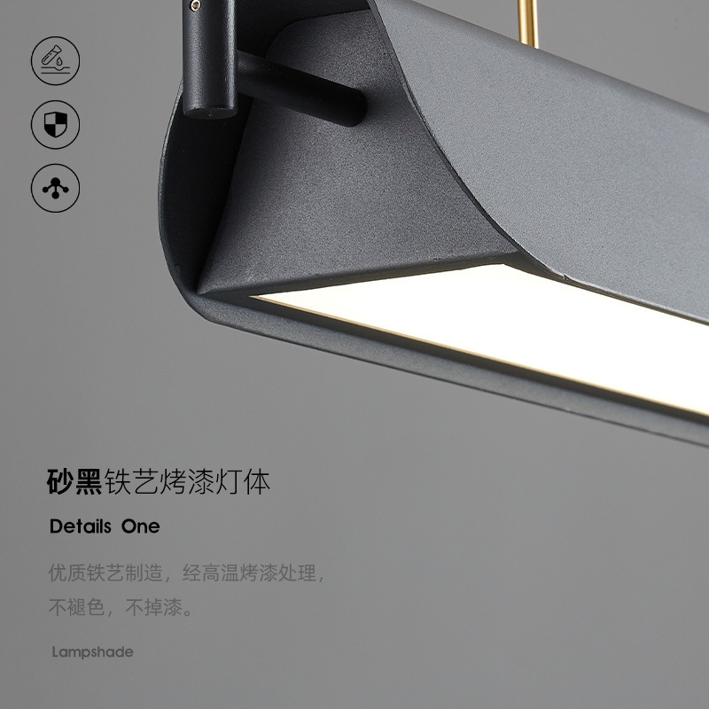 Diseño de lámparas de atmósfera de barra larga de ventas simple estilo de escritorio sala de exposiciones suave diseñador de la isla de ventas bar polo arte moderno colgante