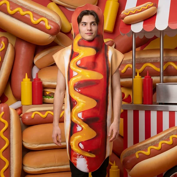 Cross-border Amazon best-selling Halloween carnival hot dog costume, funny party prop, cartoon outfit