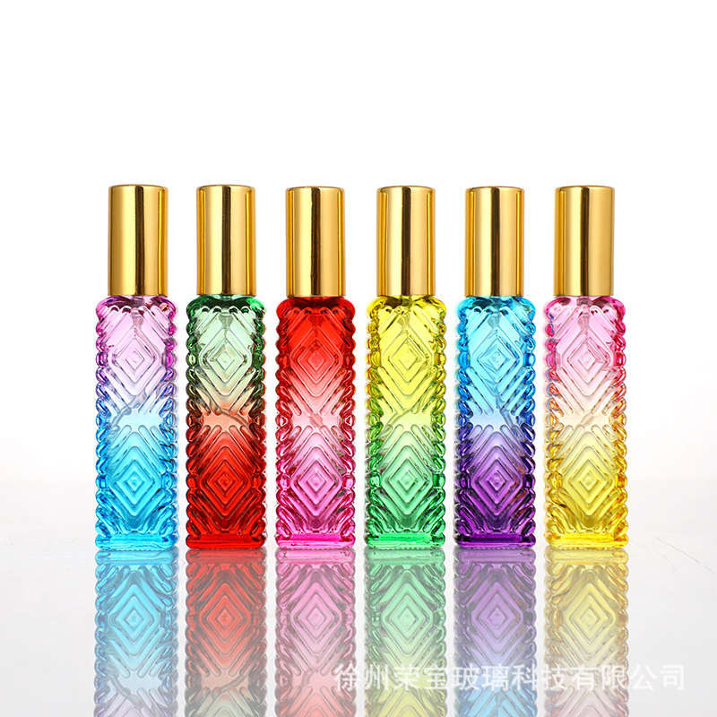 Botella de perfume cuadrada de color 15ml botella de maquillaje de color botella de aerosol de muestra portátil pequeña botella de fragancia compacta