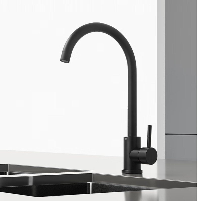 Libokang Sanitary Ware wholesale black stainless steel kitchen sink faucet, hot and cold foreign trade kitchen faucet full figure
