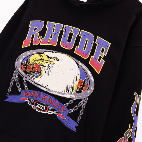 2023 autumn and winter new cartoon letter pattern printing casual loose hooded sweater for men and women with foreign trade wholesale
