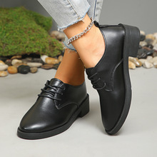 工作鞋小皮鞋女黑色粗跟低跟职业面试上班高跟舒适皮鞋正装工鞋女