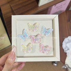 ミニグラデーション蝶ヘアピンかわいい新入生前髪サイドクリップ頭飾りカード女性のジュエリーカモノハシクリップヘアピン