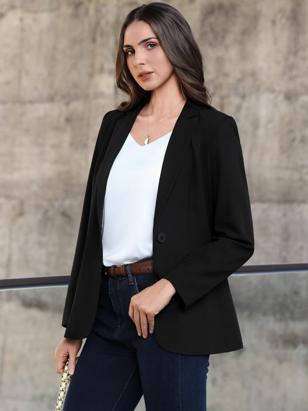 Fashionable Women's Single-button Blazer For Smart Office Wear_voghion.com