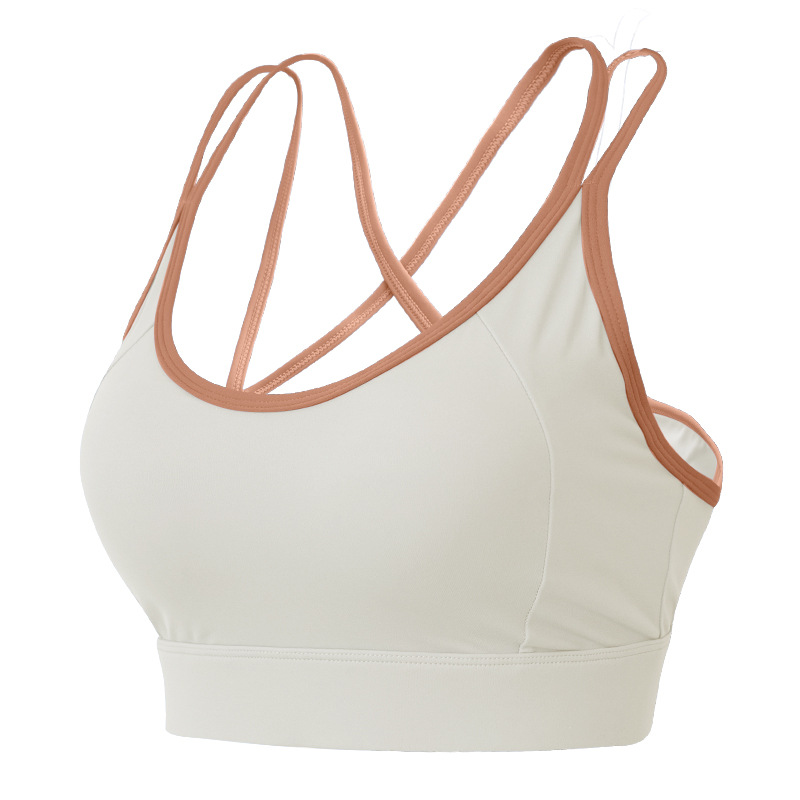 国境を越えた新しいスポーツブラ、耐衝撃ランニングヨガベスト、プッシュアップ一体型プロピラティスブラ