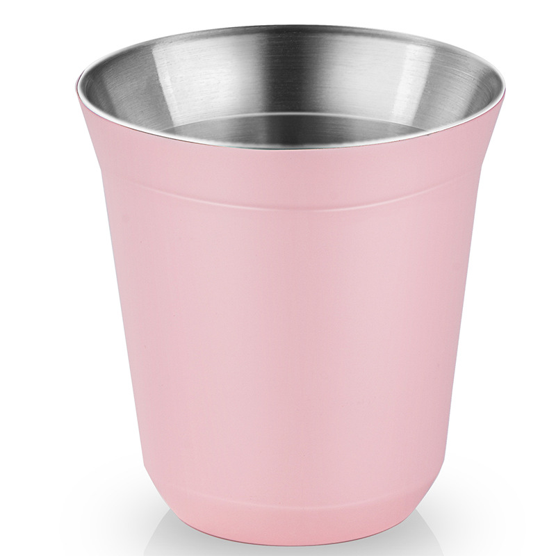 Taza de café de acero inoxidable cápsula taza de café 304 aislamiento doble taza portátil taza de té cerveza taza de leche traje