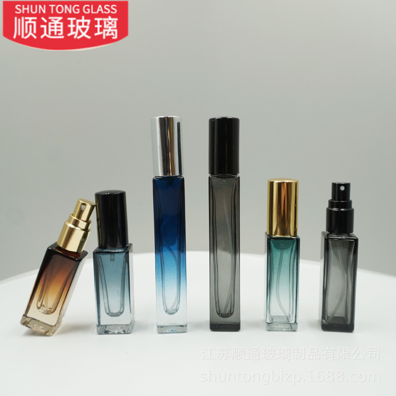 香水ボトル 5 ミリリットル 10 ミリリットルグラデーションプレミアム香水スプレーボトル正方形香水ボトルガラス香水詰め替えボトル|undefined