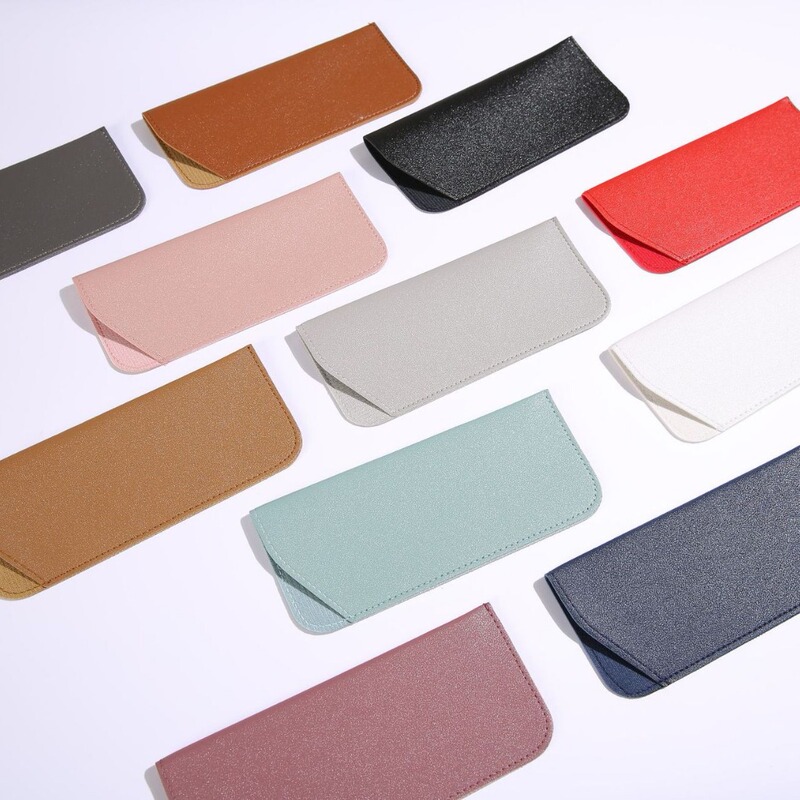 Wholesale PU soft leather glasses bag non-slip sunglasses sunglasses storage bag net red reading glasses oblique glasses bag