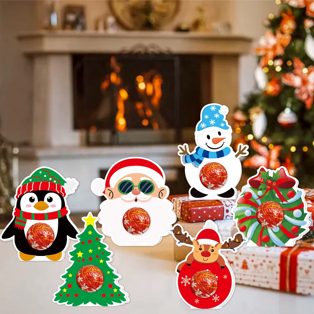 Nuevo producto Decoración de Navidad Tarjeta de inserción de dulces Navidad de invierno Fiesta de año nuevo Tarjeta de inserción de decoración de dulces