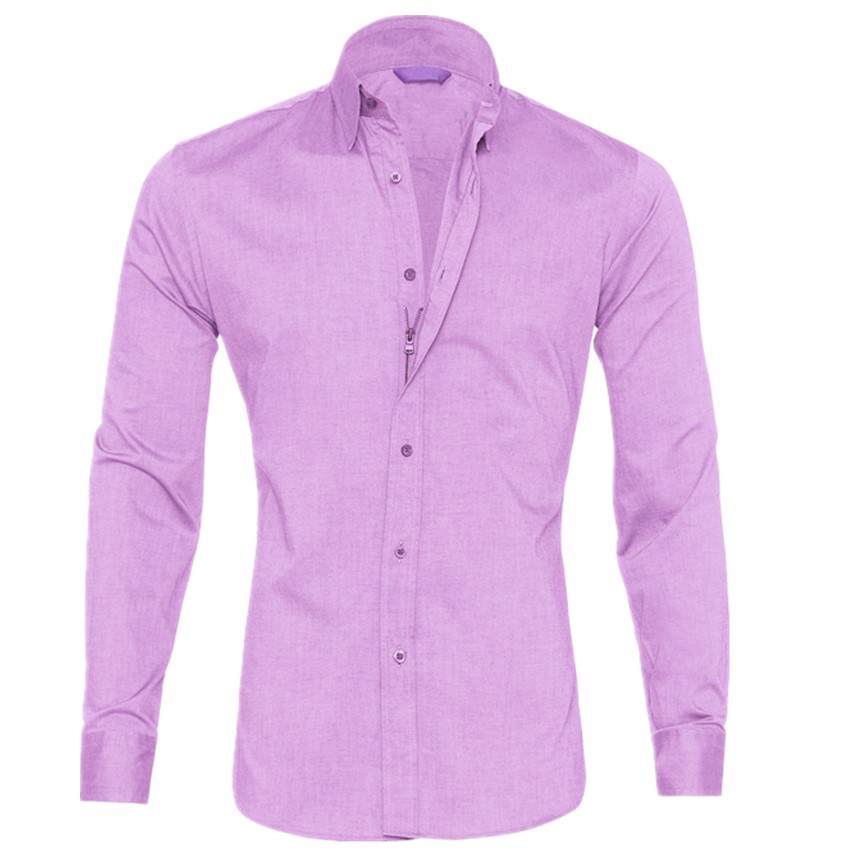Camisa casual para hombre de algodón oxford con cremallera_voghion.com