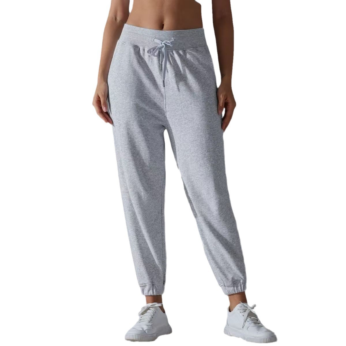 Nuevos pantalones deportivos de alta elasticidad de tracción de ropa de mujer, pantalones de entrenamiento sueltos transpirables, pantalones de entrenamiento de nueve puntos