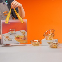 度佰特绽放系列家用玻璃碗大容量餐具套装沙拉碗套装活动礼品批发