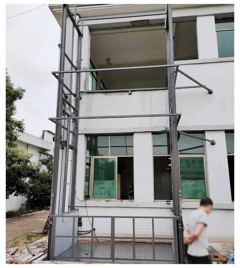Simple Electric Hydraulic Rail-Type Lifting Cargo Elevator, Factory Workshop Cargo Lift, Small Electric Lifting Platform