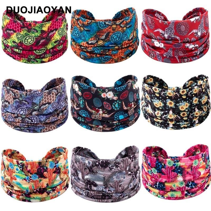 Nueva diadema con estampado de Halloween, diadema con patrón de Calavera, borde elástico, diadema con nudo, accesorios para el cabello_voghion.com