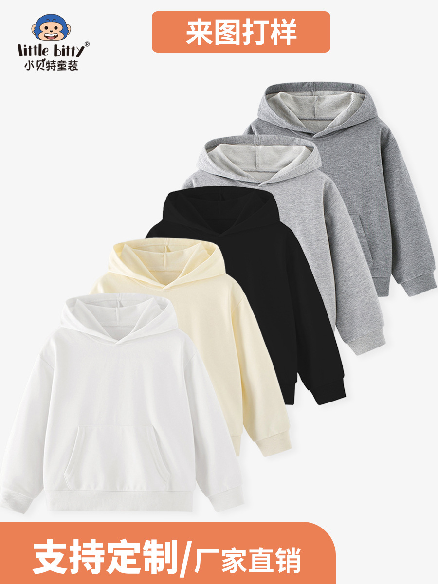 European and American Style Autum Kidsren's Sweatshirts with Cartoon Prints and Embroidered Patterns Support Customized Oem Processing with Drawings and Samples