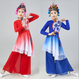 Children folk dance wind fan performance clothing apparel Chinese classical dance costumes qiao Peking Opera fim cosplay costumes