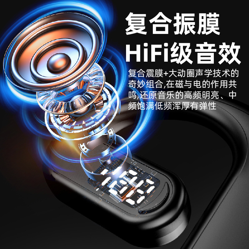 Grenzüberschreitender E-Commerce Bestseller Bluetooth-Kopfhörer mit austauschbarem Akku, Ohrbügel-Design, Business-Grade HD-Anrufe, kabellos, kompatibel mit Apple und Android