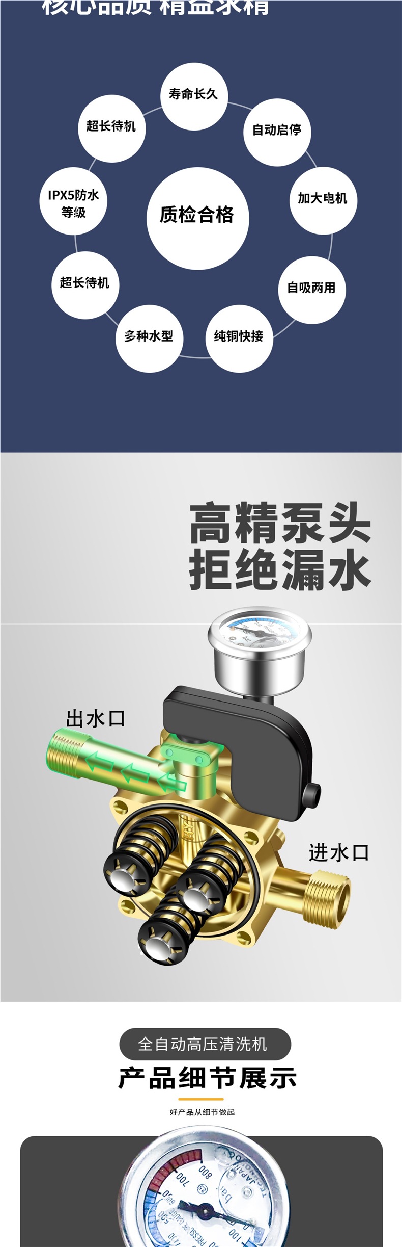 Black Cat Ultra-High Pressure Cleaning Machine Household 220V Adjustable Pressure Fully Automatic Powerful Water Gun Portable Car Washing Machine Other