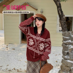 ˫��2024�����¿����Ůװʥ�������������Ứ��ñ��֯ë��F358