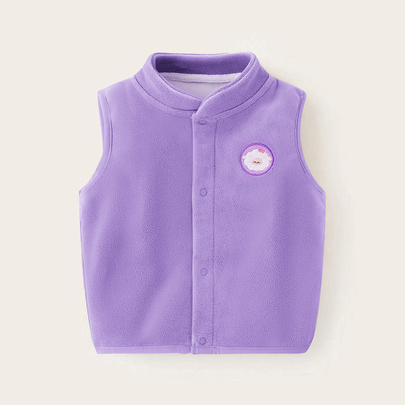 2023 de los niños de otoño e invierno Nuevo Olímpico de lana cardigan pequeño Chaleco de moda collar de pie lindo bebé de los niños del todo-fósforo