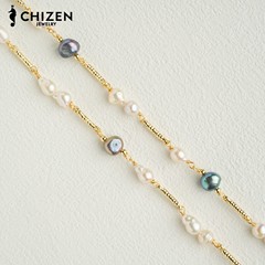 流星夜雨淡水珍珠项链不规则珠饰百搭长款配饰手工工艺女款批发