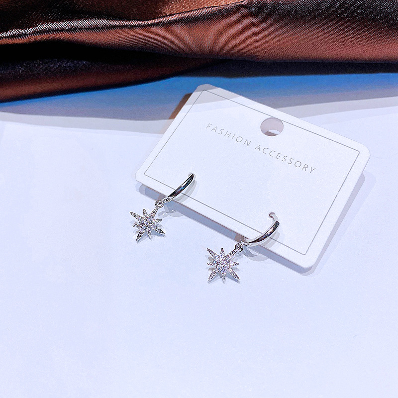 Womenu0027S Fashion Star Copper Earrings Inlaid zircon Zircon Drop Earrings