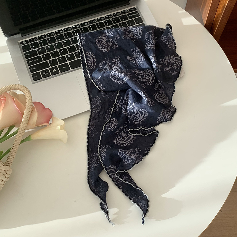 Paquete de pañuelo de mujer retrógrado toalla triangular japonesa y coreana toalla de muñeca accesorios para el cabello protector de cuello bufandas de protección solar