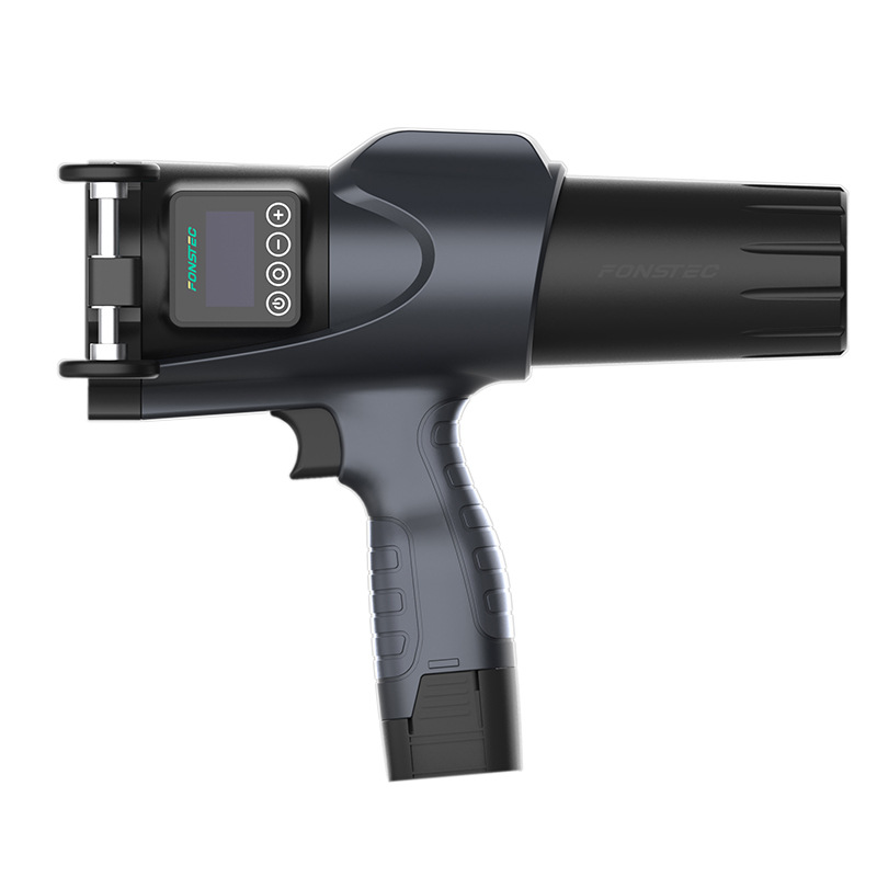 Impresora de inyección de tinta de mano de caracteres grandes, marcado portátil, con su propia pantalla, placa de metal, tubo de cemento, poste eléctrico, tinta en blanco y negro