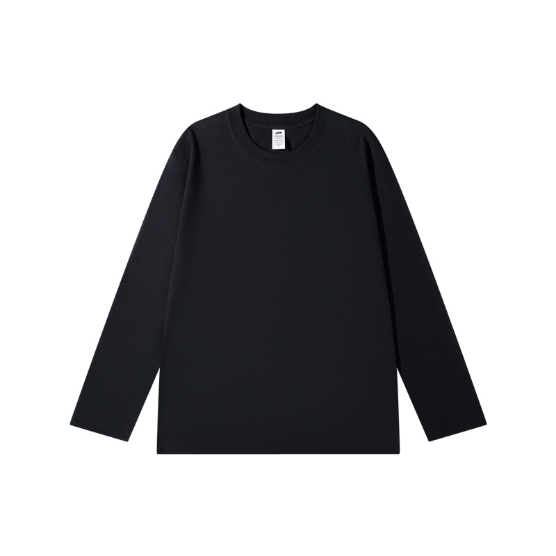 230 gramos de camiseta de manga larga, ropa de algodón personalizada, logotipo de impresión personalizado, camiseta de publicidad de cuello redondo