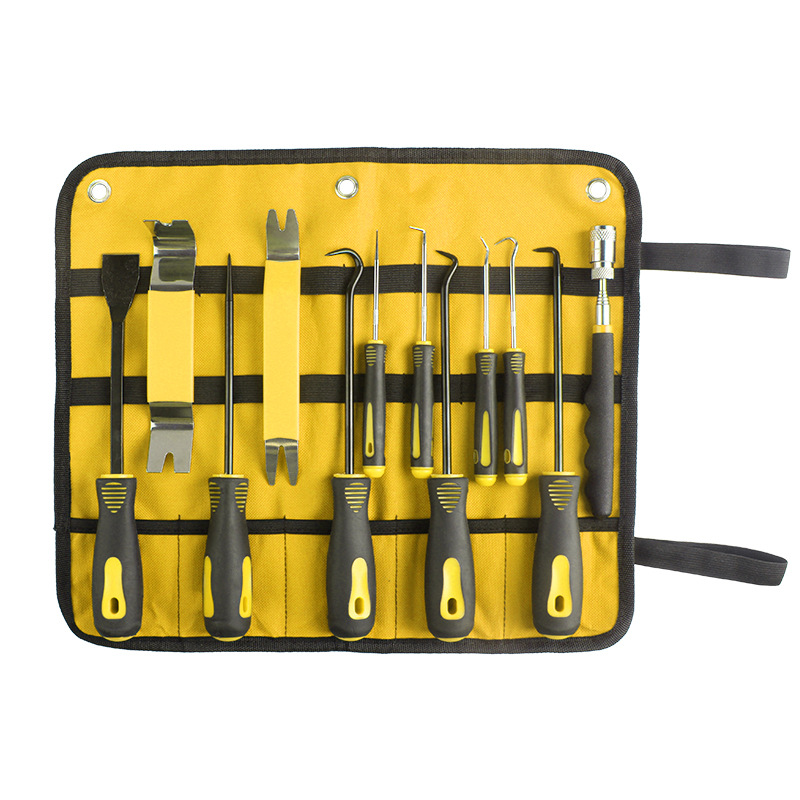 노란색과 검정색 12종 세트(노란색 힘줄 가방)