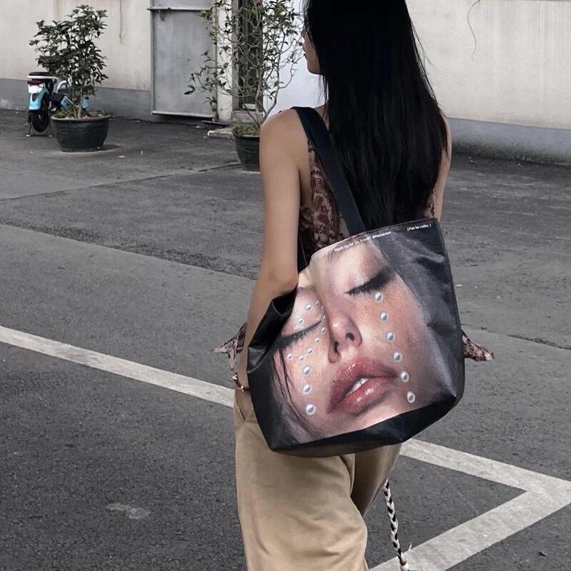 Waterproof Original Large-Capacity Design Tote Hot Girl Y2K One-Shoulder Shopping Handbag Handbag Popular