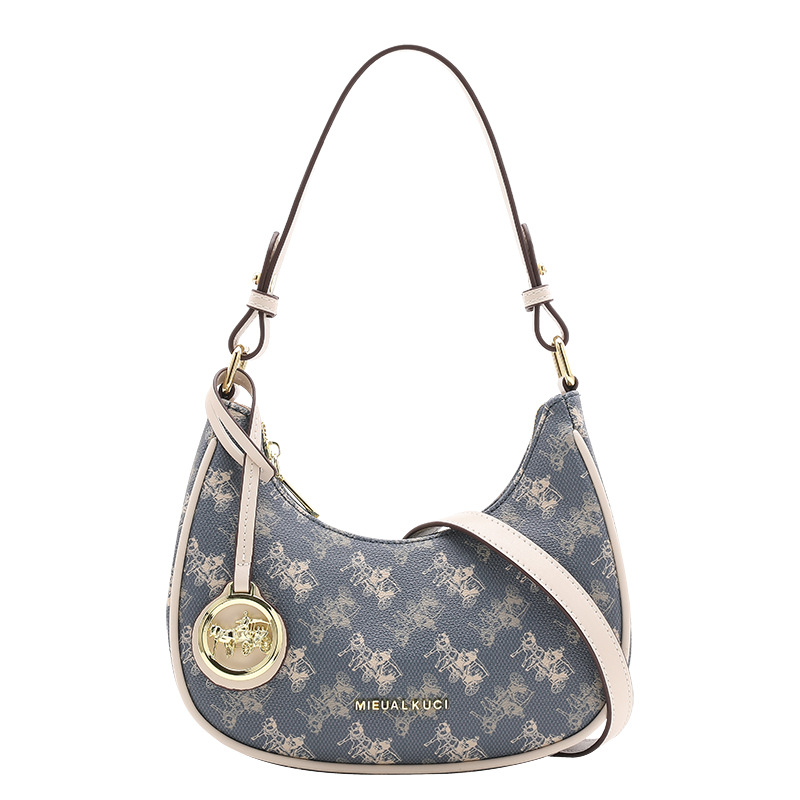 Women's New Autumn/Winter Underarm Bag Single Shoulder Baguette Bag Versatile Crossbody Dumpling Bag Niche Half-Moon Bag - Thumbnail 6