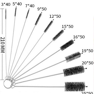 Cepillo de limpieza de diez piezas Cepillo de paja de nailon de acero inoxidable Cepillo de botella de leche Cepillo de taza Limpieza de huecos Juego de cinco piezas Suministro directo de fábrica